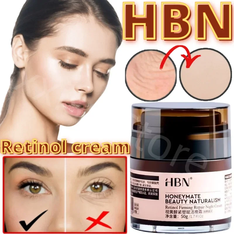 HBN Retinol Night Cream Double A Alcohol Face Cream Morning C Night A Repair Wrinkles Moisturizing Lifting Firming 50g