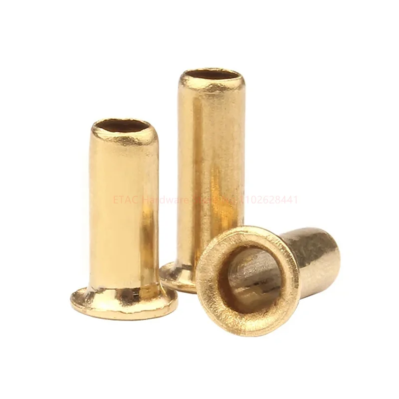 Description Picture 6 of item0.9 1.3 1.5 2 2.3 2.5 3 3.5 4 5 6mm Brass Metal Eyelets Hollow Rivet Nut Copper Through Hole Rivet Grommets