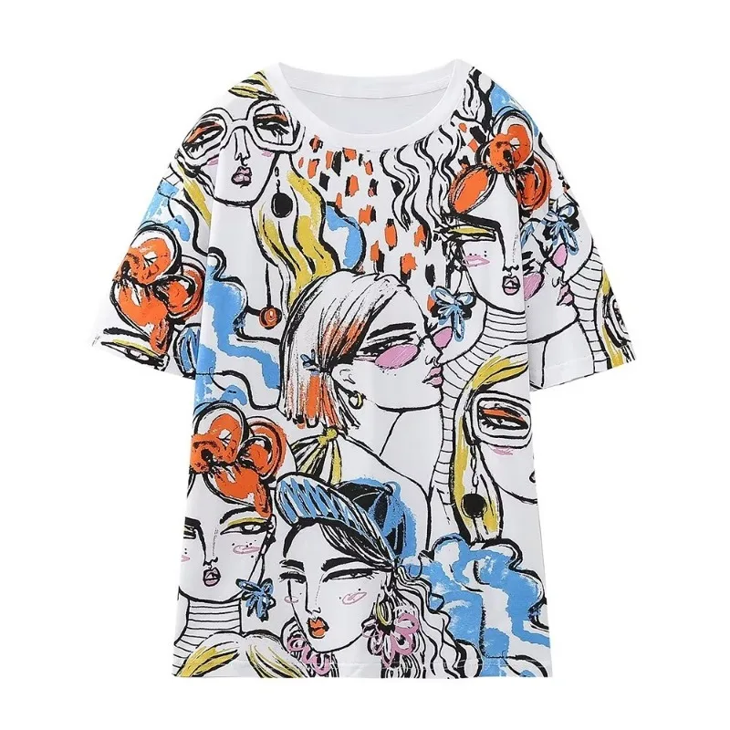

TRAF ZR Cotton Y2k Woman T-shirts Summer 2024 Shirts T Shirt for Women Harajuku O Neck Short Sleeve Tee Women Pulovers Tops P17