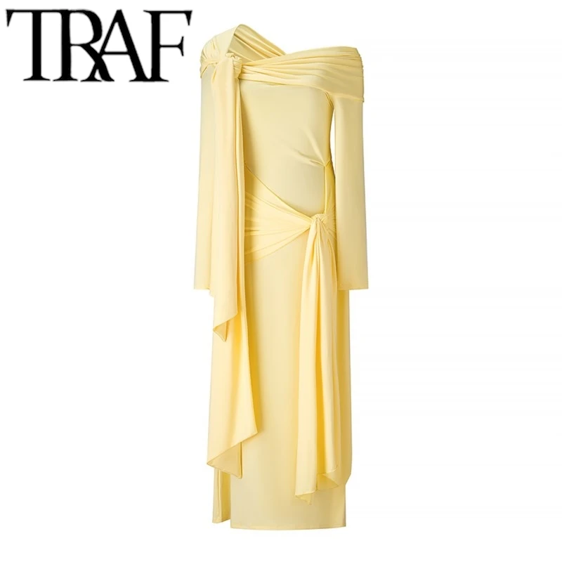 فستان نسائي محبوك على الموضة من TRAF 2025 فستان كا...