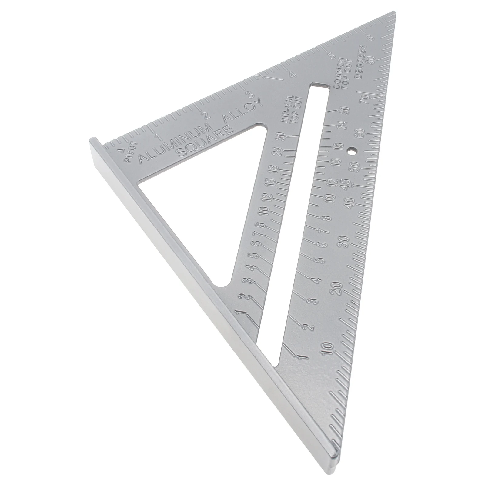 7 Inch Aluminium Alloy Metal Right Angle Triangle Ruler with 0.1 Accuracy and 1 Scale Value for Industrial Measuring Tool
