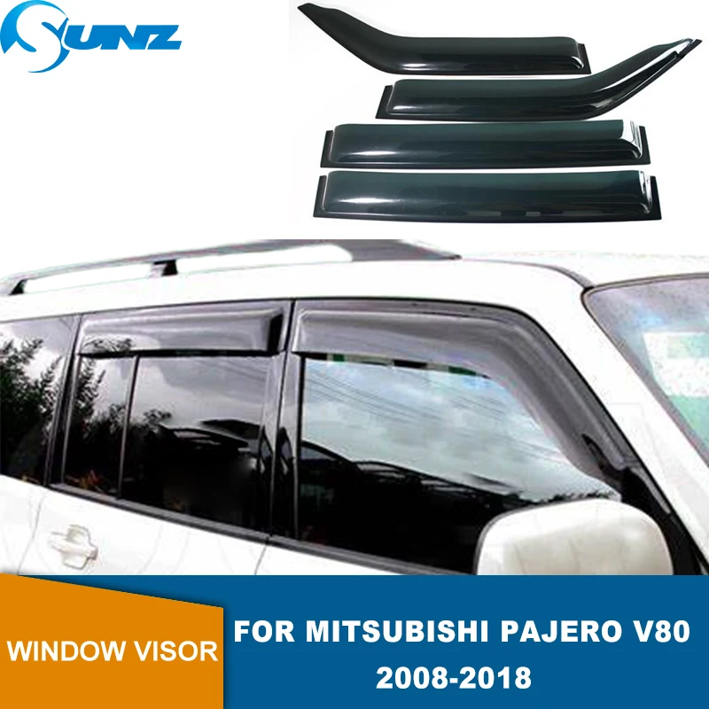 Side Window Visor For Mitsubishi Montero Pajero V80 2008-Weather Shields Sun Rain Deflector Guards Auto Accessories