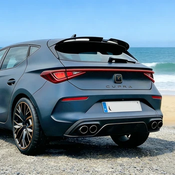Spoiler posteriore per tetto auto stile Oettinger per Cupra Leon MK4 Hatchback (non per ST 2020-2024), tuning, finitura nero lucido.