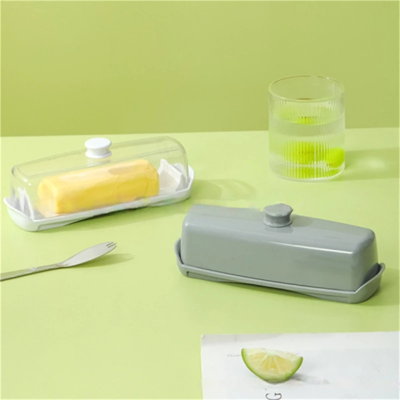 Butter Container with Spoon and Lid Butter Dish with Lid Durable Plastic Holder for Storing and Serving