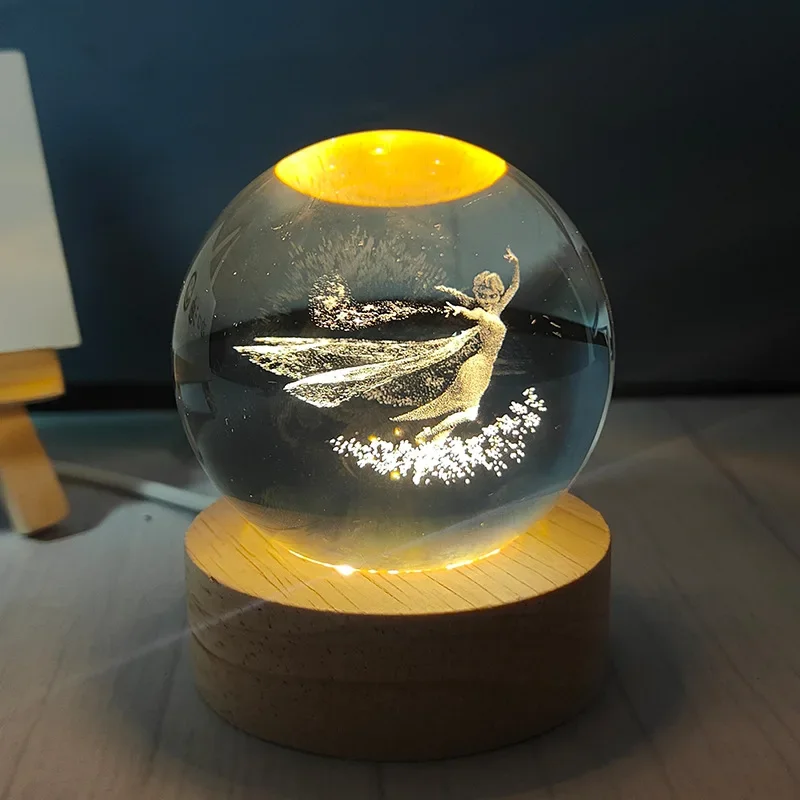 3D 조각 크리스탈 볼 USB 장식품, 창의적인 생일 선물, 가구 용품, 홈 데코
