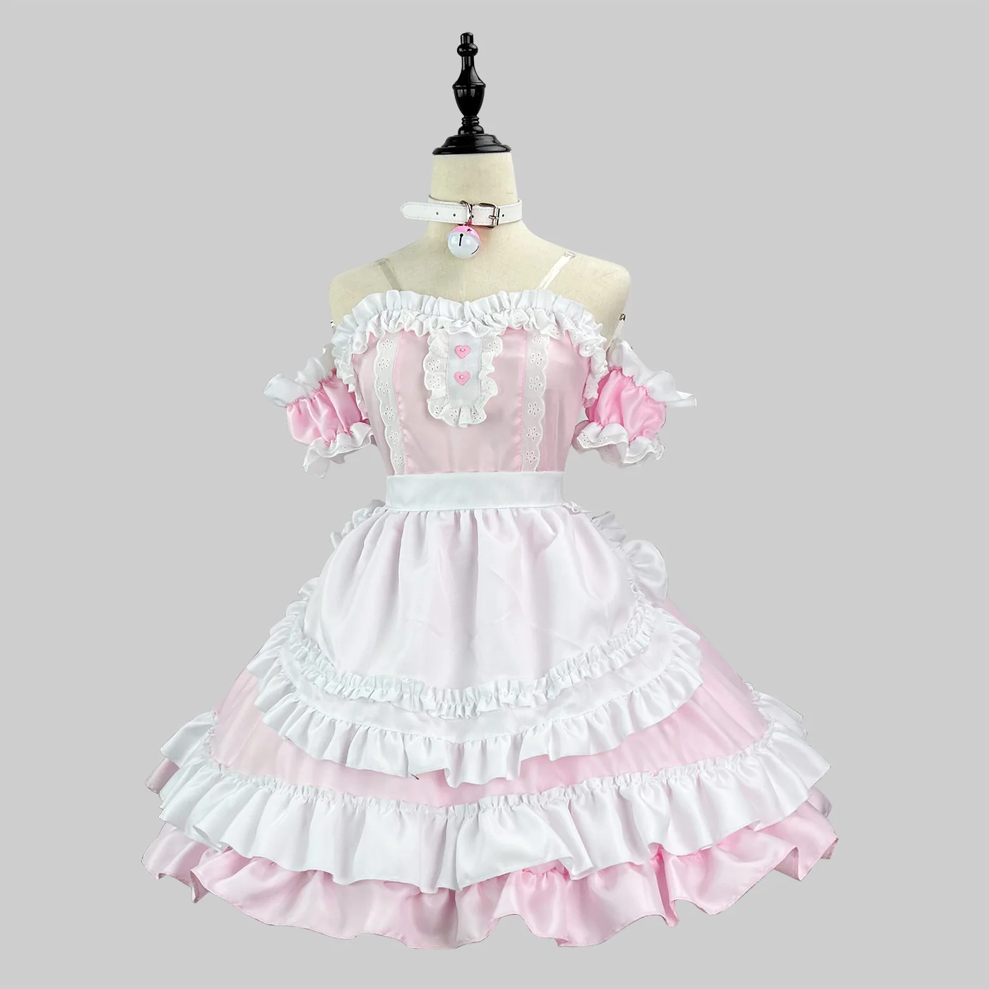 Princess Pink Dress Anime Cosplay Coffee Maid Uniform Lolita School Student Plus Size Maid Party Dress off shoulder Kawaii COS
