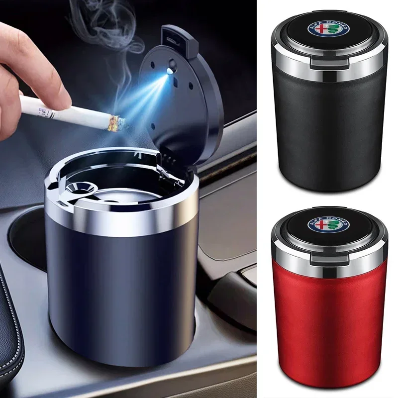 Premium Car Ashtray Cup with Lid and LED Light