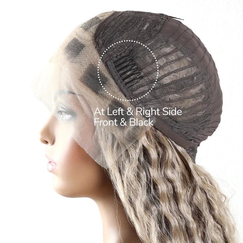 Synthetic Wig Kinky Straight 13x4 Lace Front for Women
