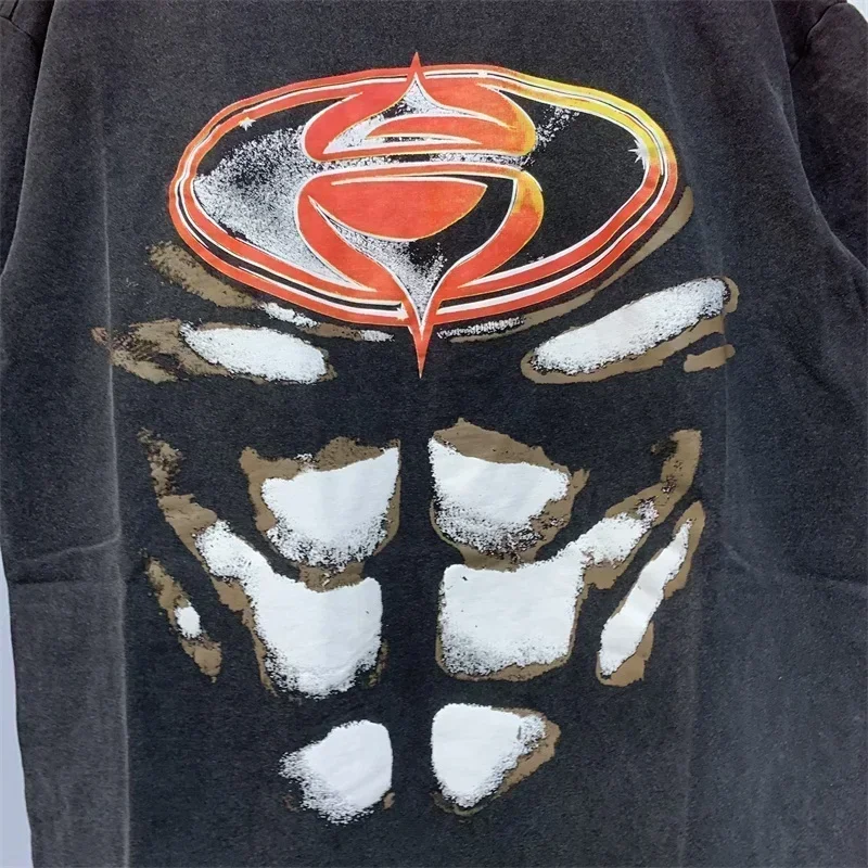 

24ss Black Washed Hell Star Women T-Shirts 1:1 High Quality Oversized Men Clothing