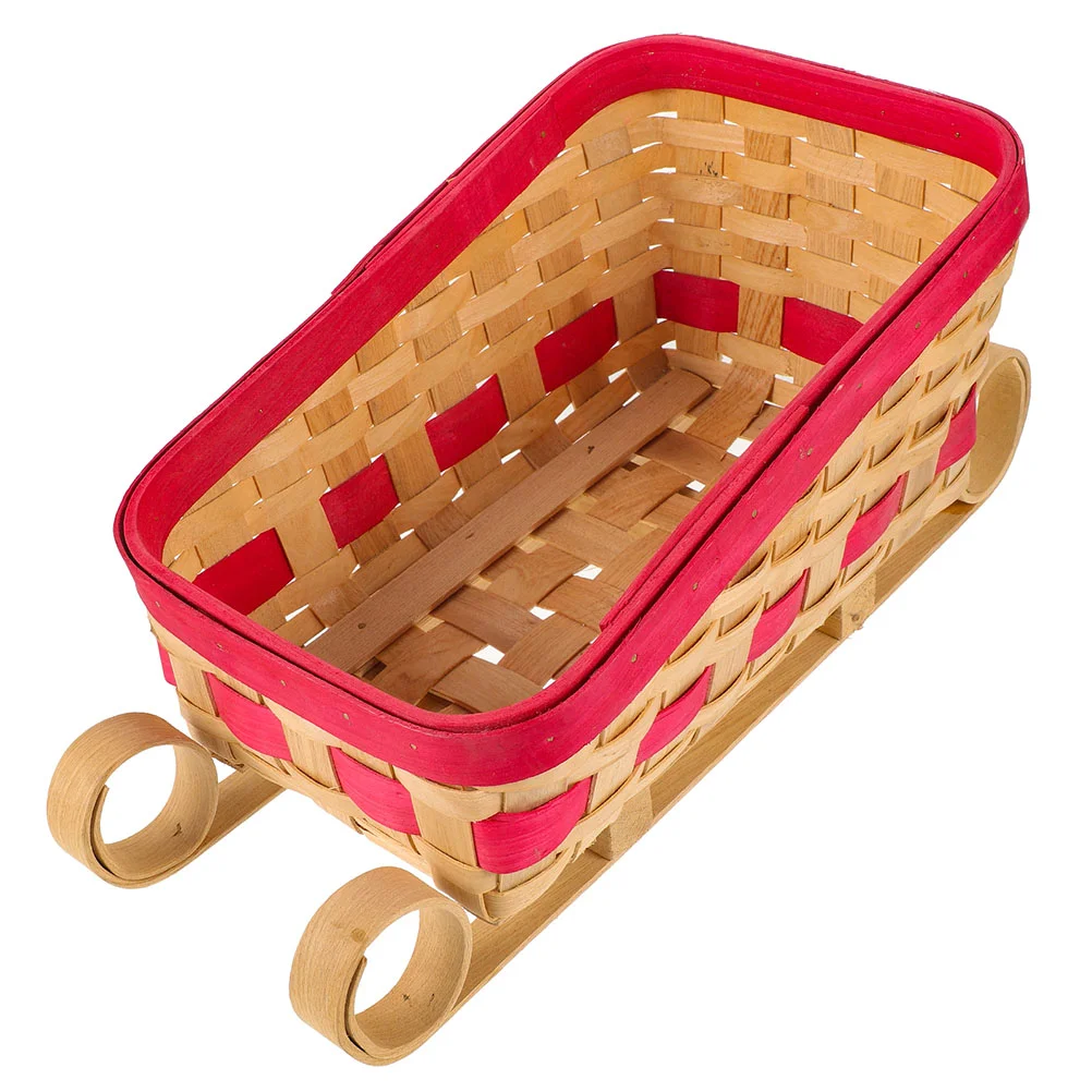 

Рождественские сани, праздничные украшения, бамбуковые сани, искусственные настольные украшения, рождественские украшения