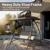 Domi 3-Seat Patio Swing Chair, Outdoor Porch Swing with Adjustable Canopy  Patio Swing Glider 4