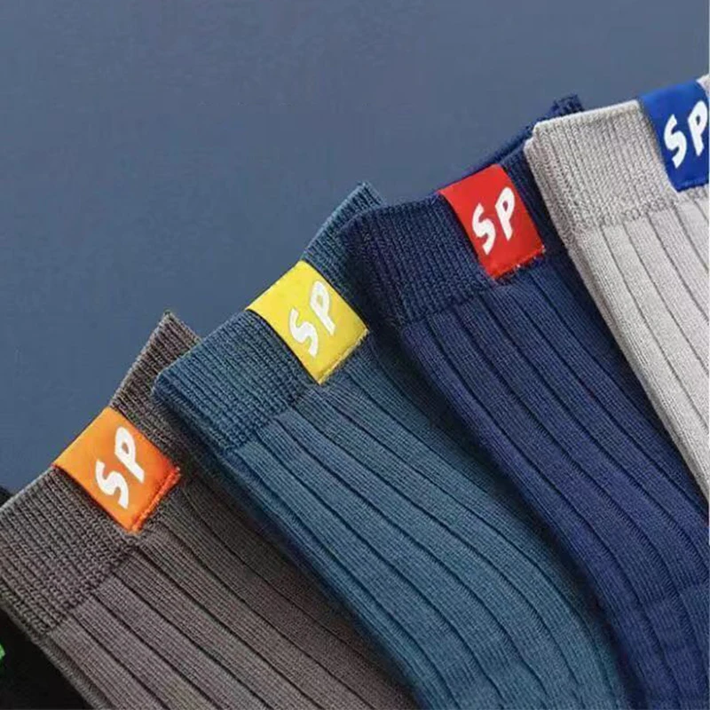 Plus Size 10 Pairs/Lot Men's Socks Polyester Cotton Fashion Street Fun New Styles Middle Tube Soft Breathable Short Casual Sock