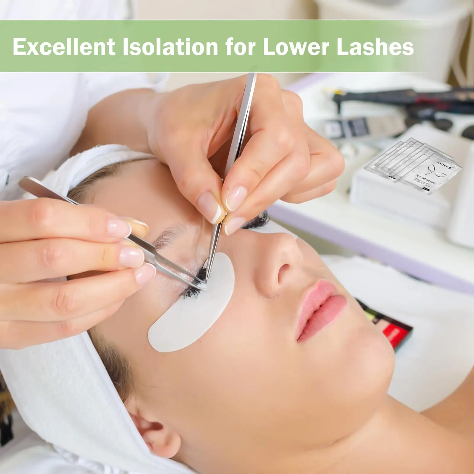 Description Picture 5 of item50 Pairs Set Under Eye Pads,Eyelash Extension Gel Patches, Lash Extension Lint Free Under Hydrogel Eye Mask Pads Beauty Tool