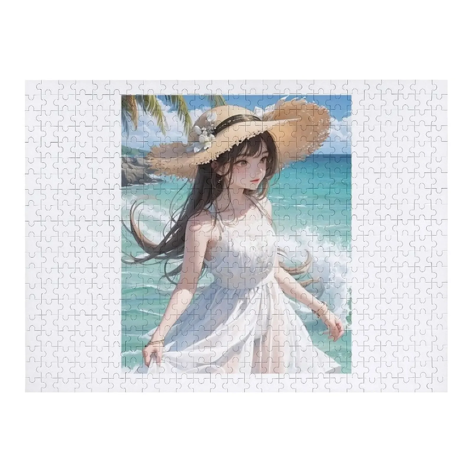 

Beauty Girl and Sea Art Jigsaw Puzzle Jigsaw For Kids Custom Photo Puzzle