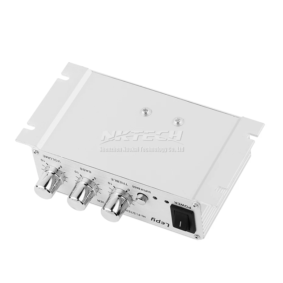 Усилитель мощности LP-268 leopy, для автомобиля, компактный, Hi-Fi, стерео, сабвуфер, 2-канальный, 20 Вт RMS, CDPCMP3, сверхбас (art.: 3920bdcaada23) - 3920bdcaada23