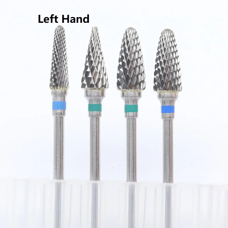 Quality!Left Hand Tungsten Carbide Nail Drill Bit Milling Eletric Manicure Machine Equipment Cuticle Clean Burr Dental 2