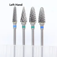 Quality!Left Hand Tungsten Carbide Nail Drill Bit Milling Eletric Manicure Machine Equipment Cuticle Clean Burr Dental 2
