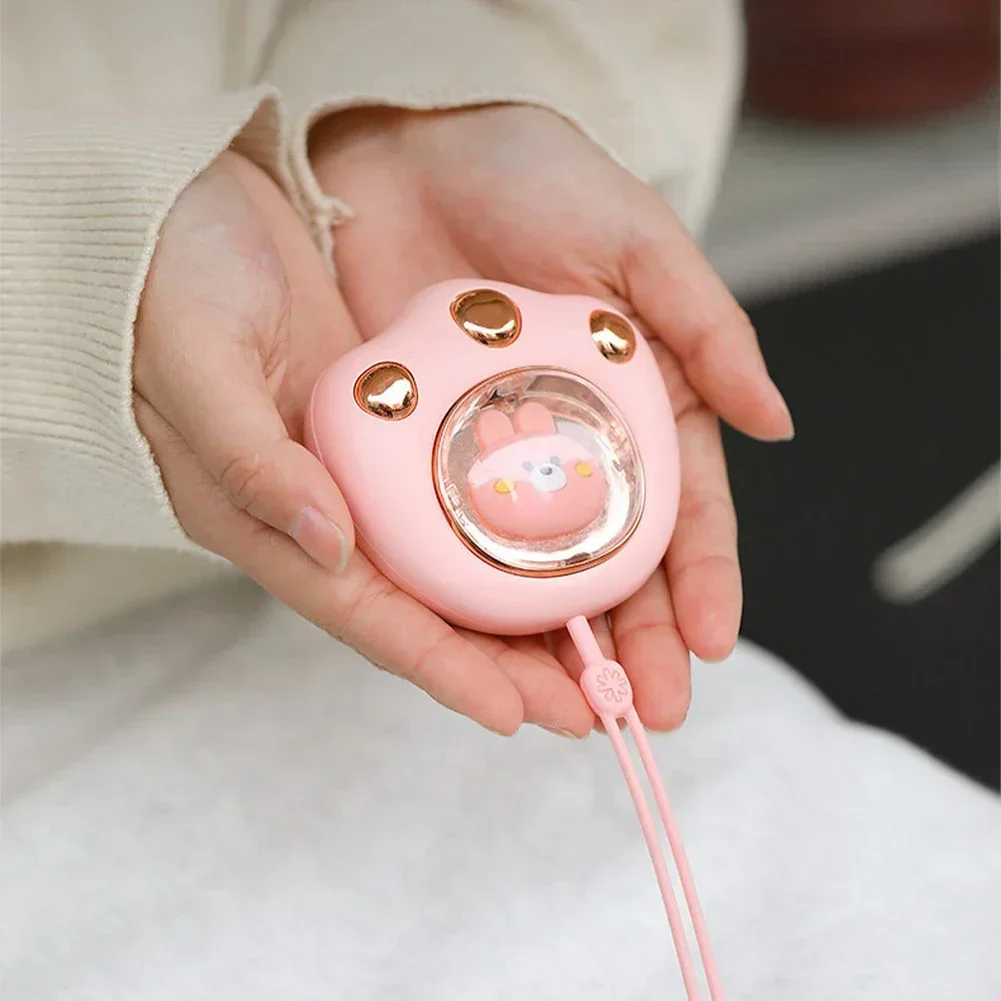 Portable Hand Warmer Cute Cat Paw Rechargeable Hand Warmer Built-in 2400mAh Battery For Kids Adults Winter Fast USB Heater For Camping Office School