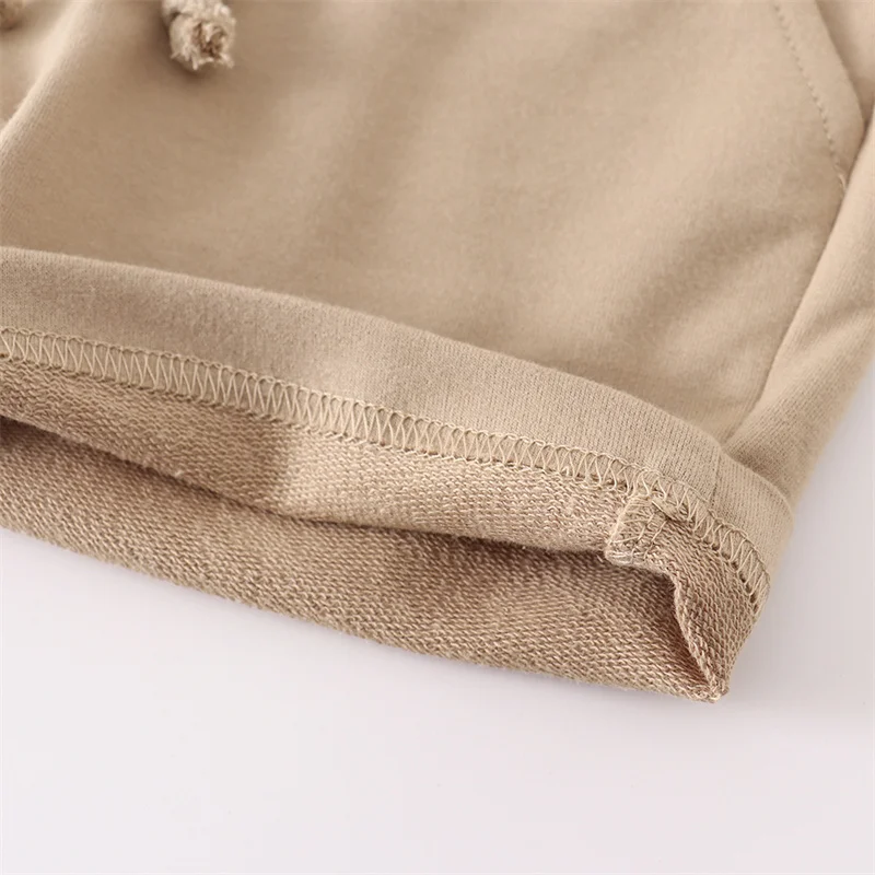 점핑 미터 2-7T 여름 소년 반바지 일반 드로스트링 아동 바지  소년 소녀 반바지 솔리드 아동복