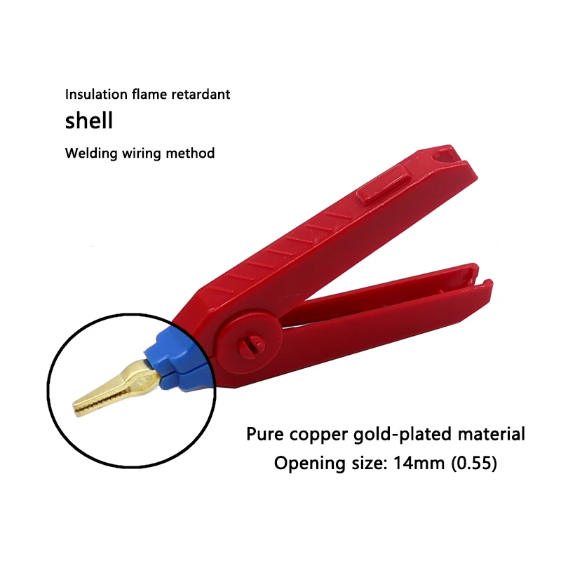 1PCS Alligator Clip 90mm Kelvin Copper Gold Plate Clip LCR Test For Precision Electrical Instrument Tool Power Supply alligator clips