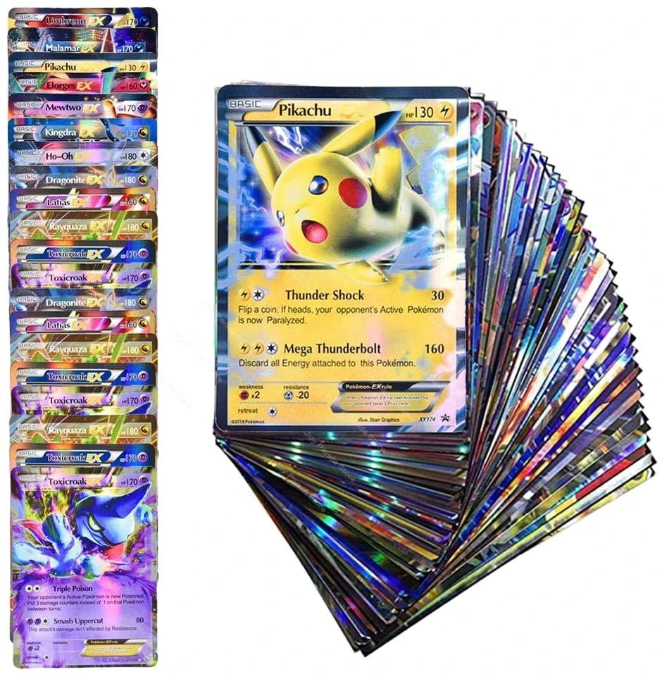 60-300pcs Pokemon Shining Cards Pokemon 100 Vmax 200 Gx Mega Best Selling  Children Battle English Game Tag Team Collection Cards - Game Collection  Cards - AliExpress