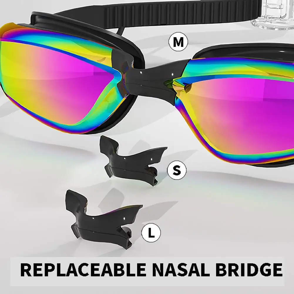 Anti-fog Adjustable Swimming Goggles Adults With Earplugs & Nose Clip HD Silicone Waterproof