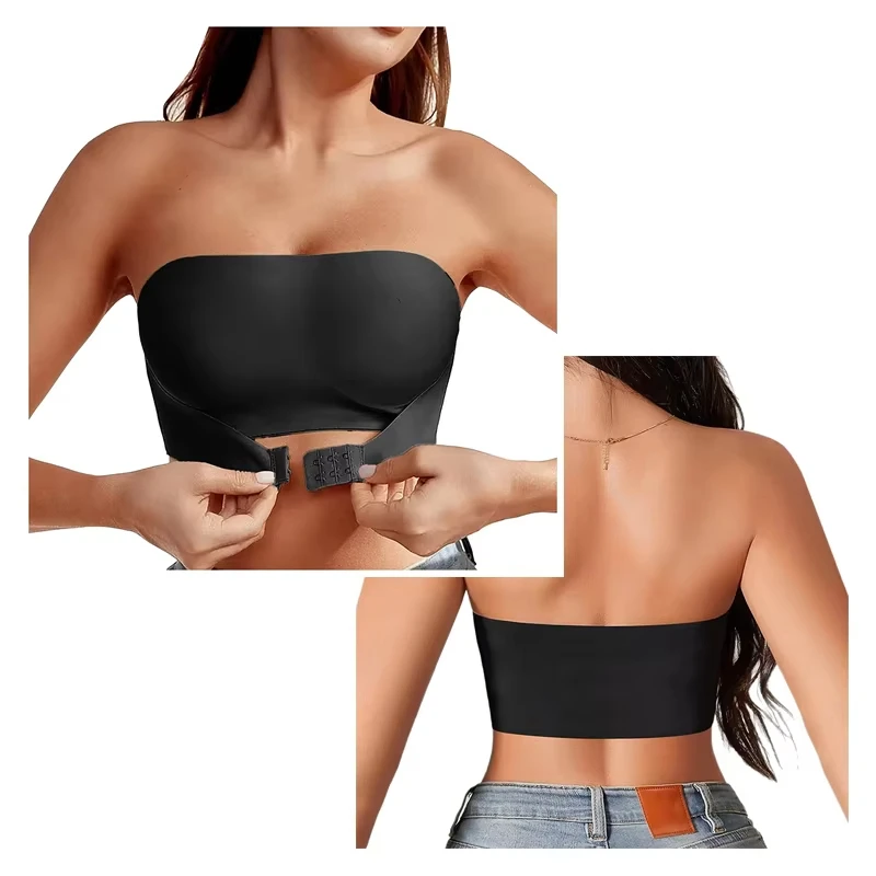 Women's Strapless No Padding Seamless Front Button Bra Comfortable Smooth Underwear_voghion.com