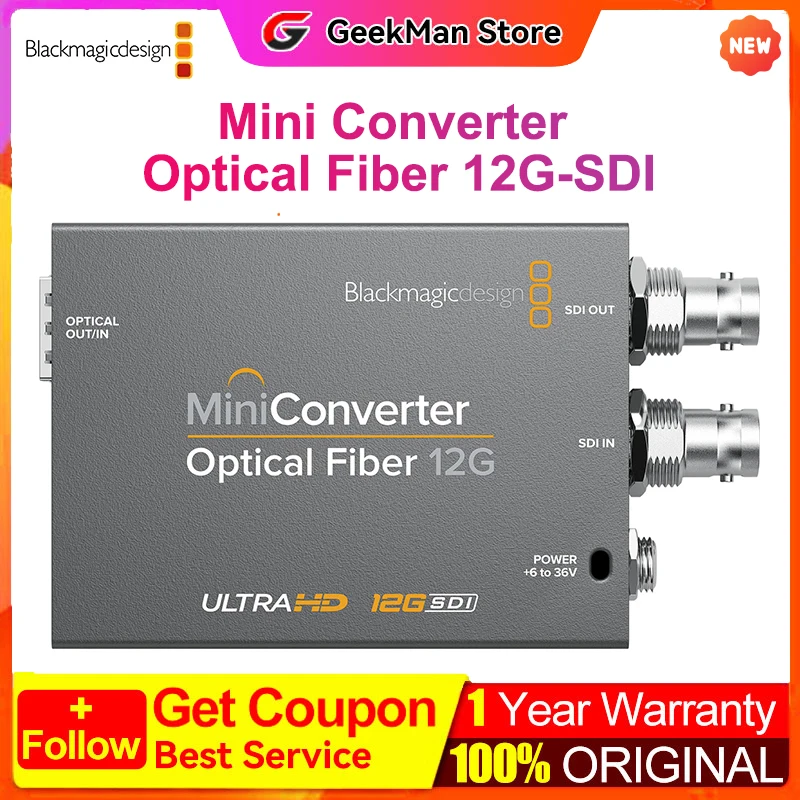 Blackmagic Design BDM Mini Converter Optical Fiber 12G Support