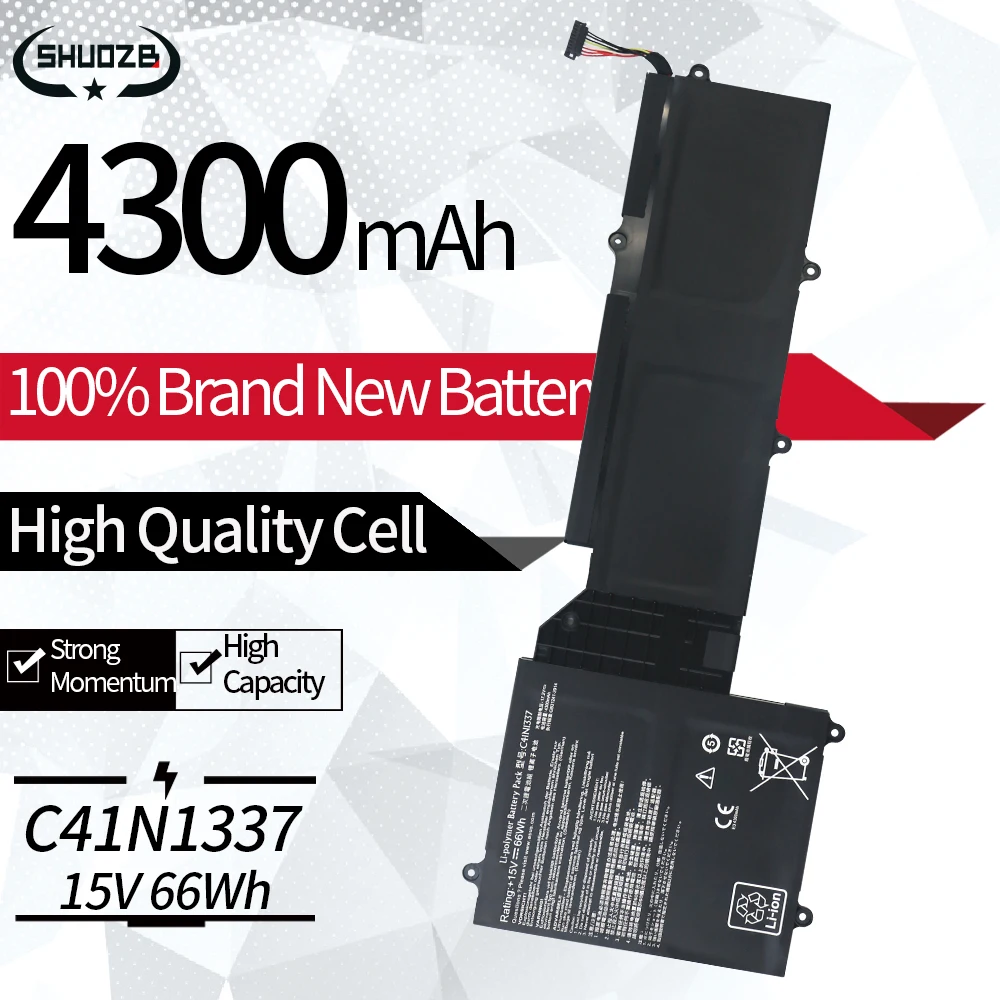 

Новинка, портативный ноутбук C41N1337 Аккумулятор для ноутбука ASUS все в одном, AiO PT2001, 15,6-дюймовый, 15 в, 66 Вт-ч, 19,5 мАч, SHUOZB, бесплатные инструменты