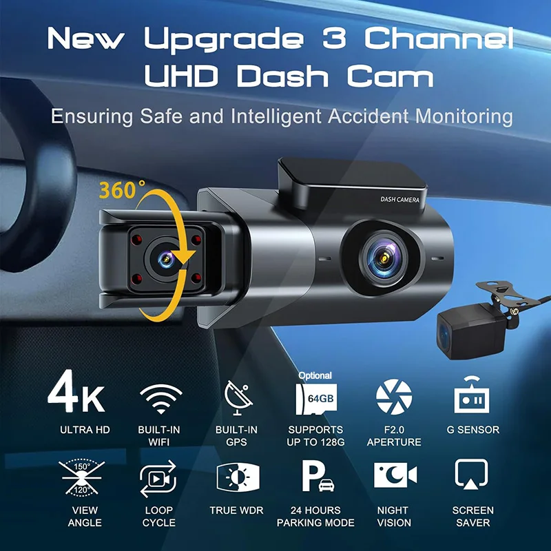  DVR 3    ĸ ī޶, GPS  ,   ķ, ڽ, ڵ ׼,  , 4K