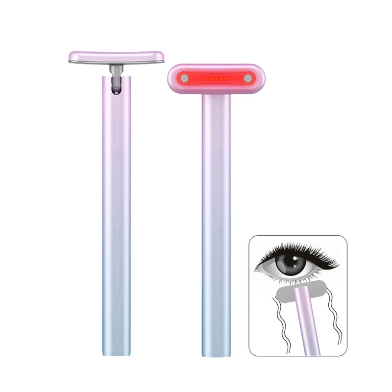Face Eye Massager EMS MicroCurrent Vibration Heating Red Light Therapy Eye Beauty Wand Device Face Lift Massager Skincare Tool