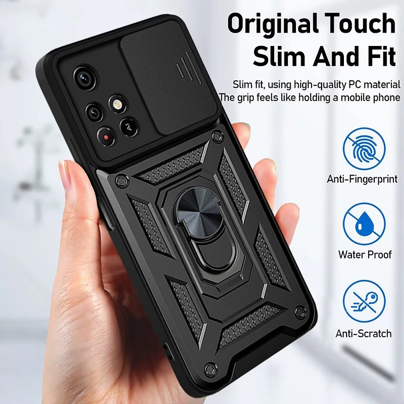 Sliding Window Camera Protector Case For Xiaomi T11 11T Pro Car Magnetic Bracket Shell Cover For Xaomi11T Pro Mi 11Tpro Fundas