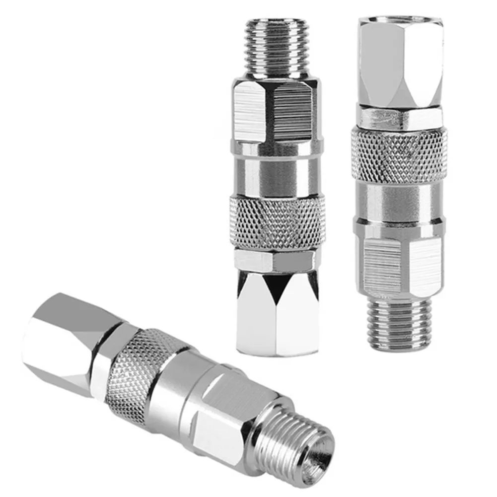 

Spray Hose Swivel Joint Airless High Pressure Rust Free Silver Solid Stainless Steel 1/4-Inch 360 Degree Rotation