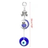 Turkish Blue Evil Eye Amulets Moon Owl Wall Protection Hanging Lucky Pendant Wind Chimes Garden Home Decorations Ornament Gift 6