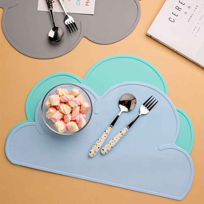 Cloud Shape Placemat Kids Non Slip Mat Food Grade Silicone Table Pad
