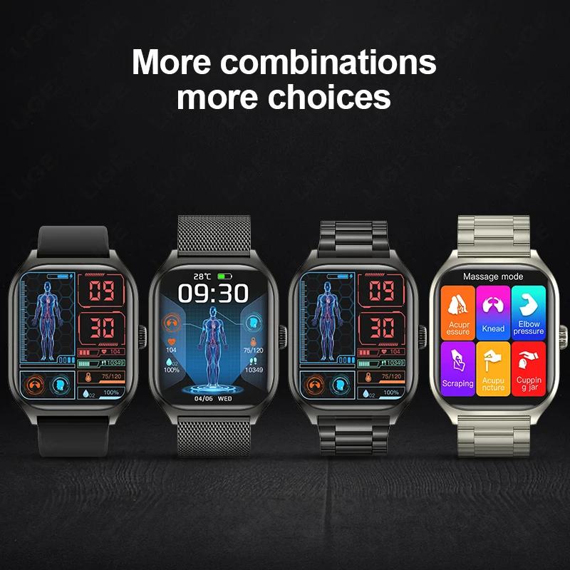 LIGE 2025 New Medical Diagnosis Smart Watch Men Blood Oxygen Heart Rate Monitoring Bluetooth Call Sports Health Smartwatch Women
