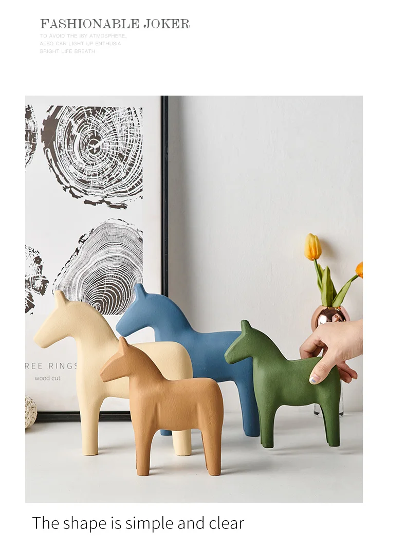 Nordic Ins Wind Wooden Horse Decoration