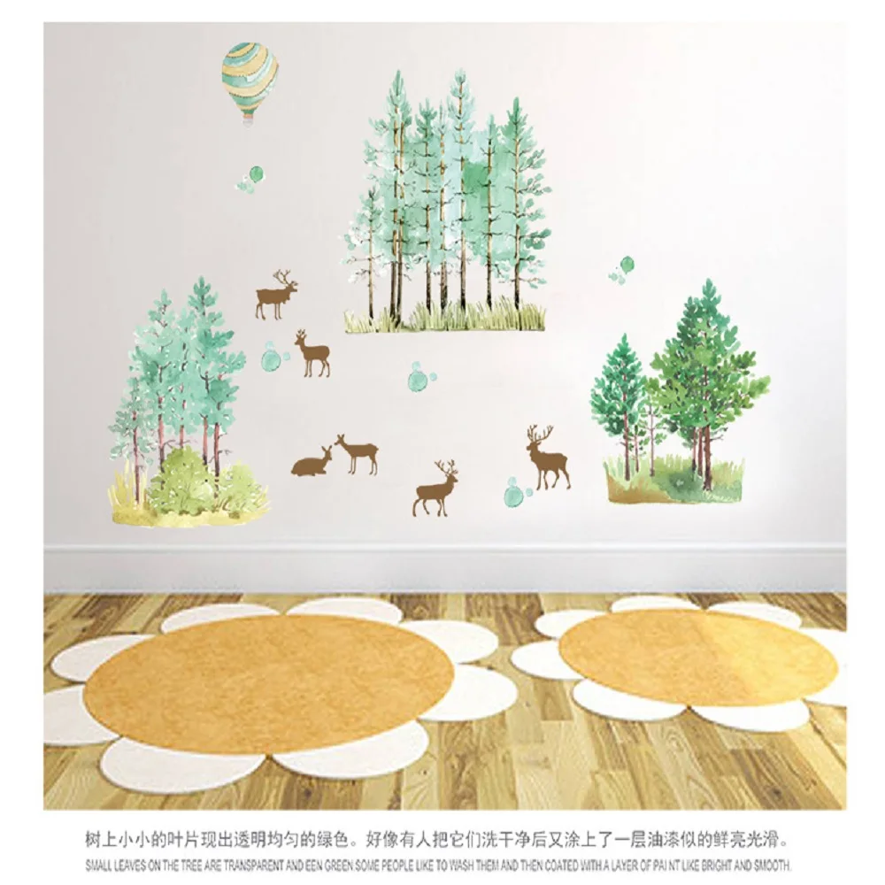 

Animal Cartoon deer DIY Vinyl Wall Stickers For Kids Rooms Home Decor Art Decals 3D Wallpaper decoration adesivo de parede