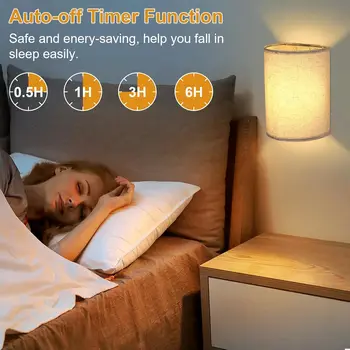 Lightess Battery Operated Wall Sconces with Remote Set of 2, RGB Rechargeable Wall Light Fixtures with Fabric Shade 4