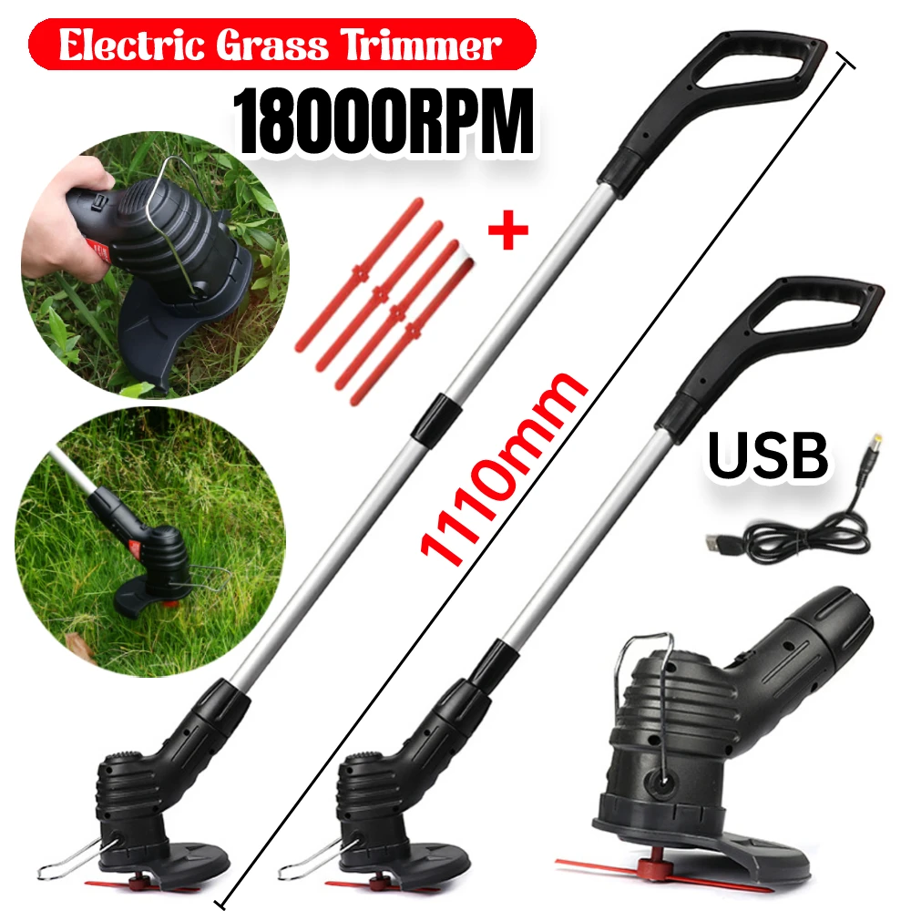 Electric Grass Trimmer Cordless Lawn Mower Garden Weed Hedge Trimmer Rechargeable Garden Pruning Tools Gardening Machine