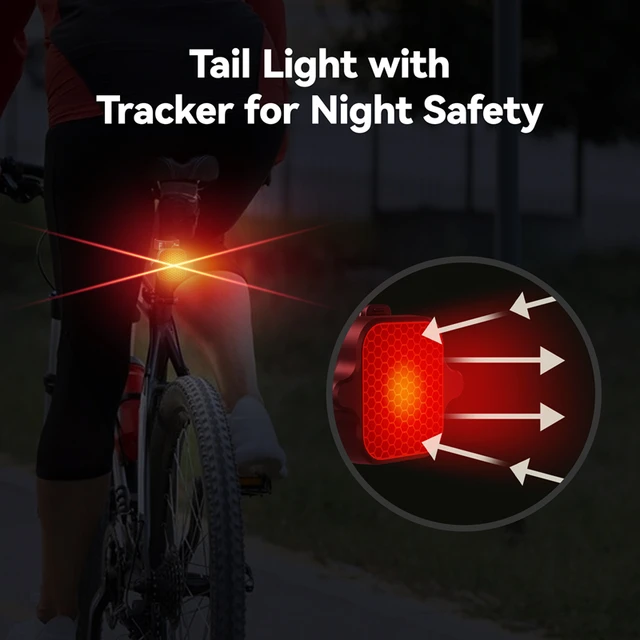 Bicycle Airtag Tracker Reflective Bracket Road Bike Hidden Locator Anti-theft Anti-lost Multi-function Bracket Warning Light 4