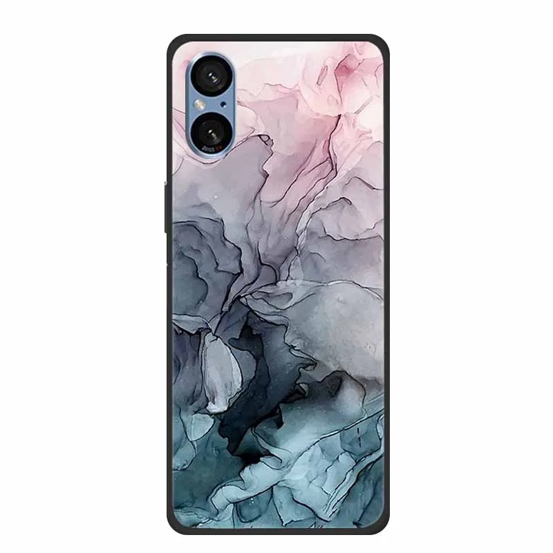 Elegant Marble Shockproof Soft Silicone TPU Back Cover for Sony Xperia 5V - Premium Phone Protection Case