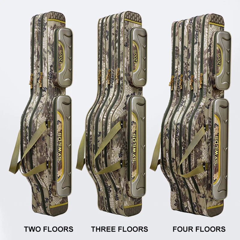 2 3 Layer Fishing Bag Fishing Rod Carrier Oxford Pole Tools 120 125cm Waterproof Fishing Tackle