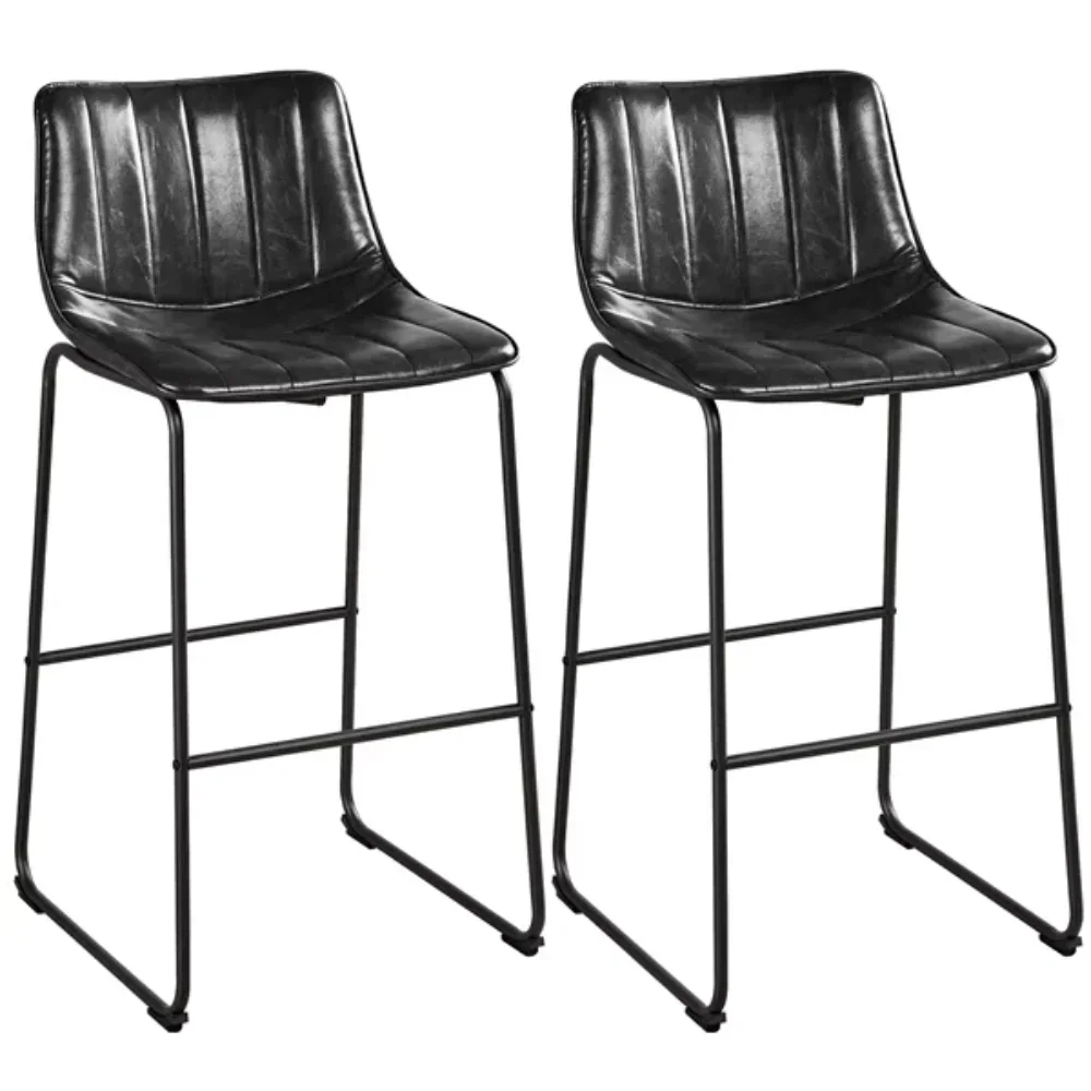 

30" PU Leather Upholstered Bar Stool for Kitchen, 2pcs,