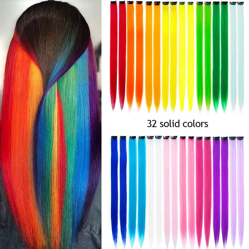 colored masking tape rainbow colors painters tape for arts 18 Colors Clip In One Piece Colored Hair Extensions 22 Inch Colorful Rainbow Synthetic Hair Party Highlights For Women and Kids