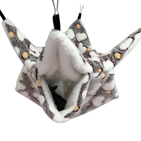 

Pet Small Hammock Double-layer Plush Soft Winter Warm Hanging Nest Sleeping Bed Small Pets Hamster Squirrel Chinchilla House