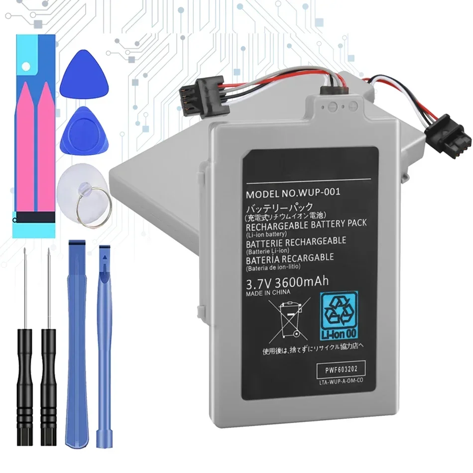 Batteria Kikiss 3600Mah Per Nintendo Wii U Gamepad Bateria