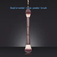 Pinceau de maquillage, pinceau à poudre, pinceau à blush, pinceau à poudre libre, manche métallique professionnel exquis, design à double tête, avec boîte 6