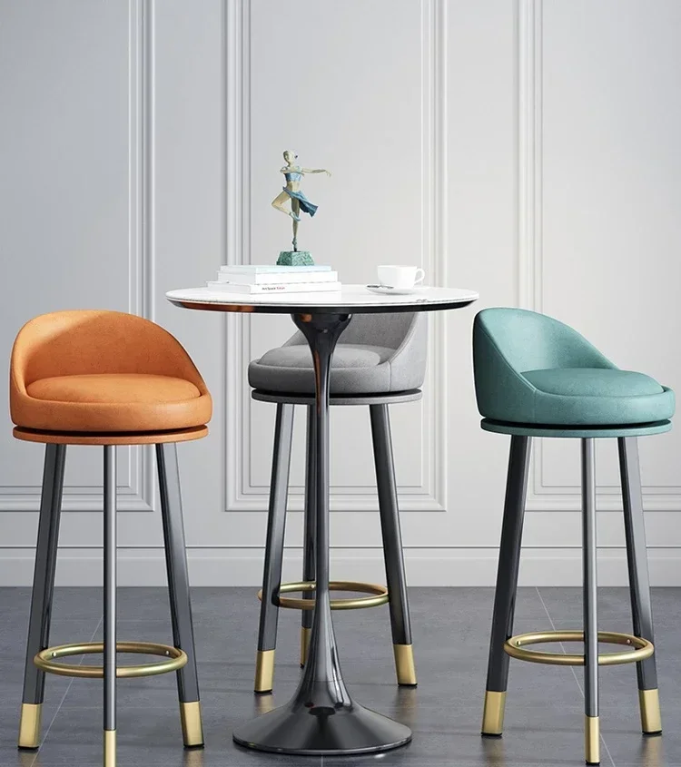 Modern Minimalist Bar Stools Light Luxury Swivel Chairs Backrest Lifting Counter Chair Household Bar Stool
