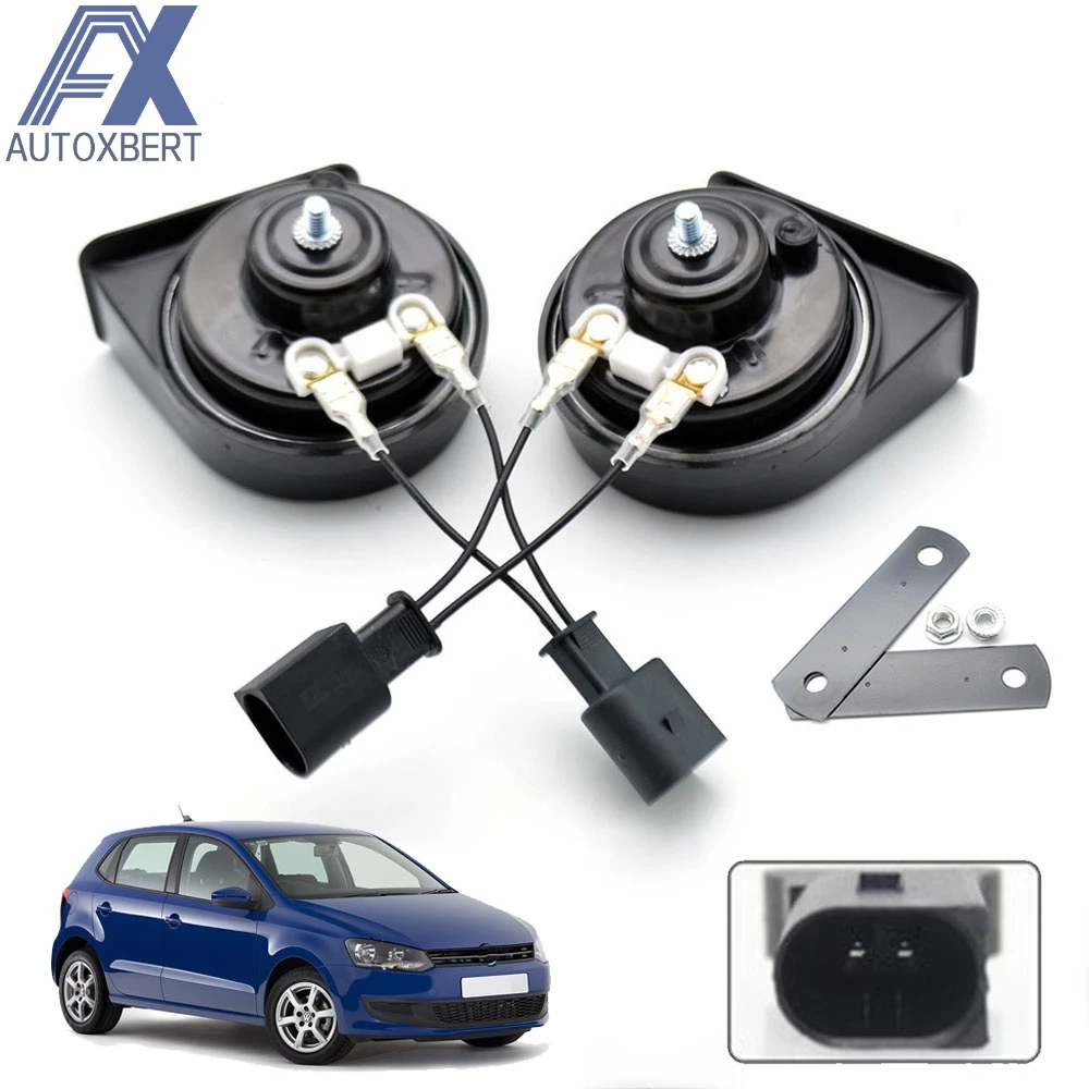 Auto Snail Horn For VW Polo MK4 MK5 2002-2015 125db Waterproof High Low Pitch